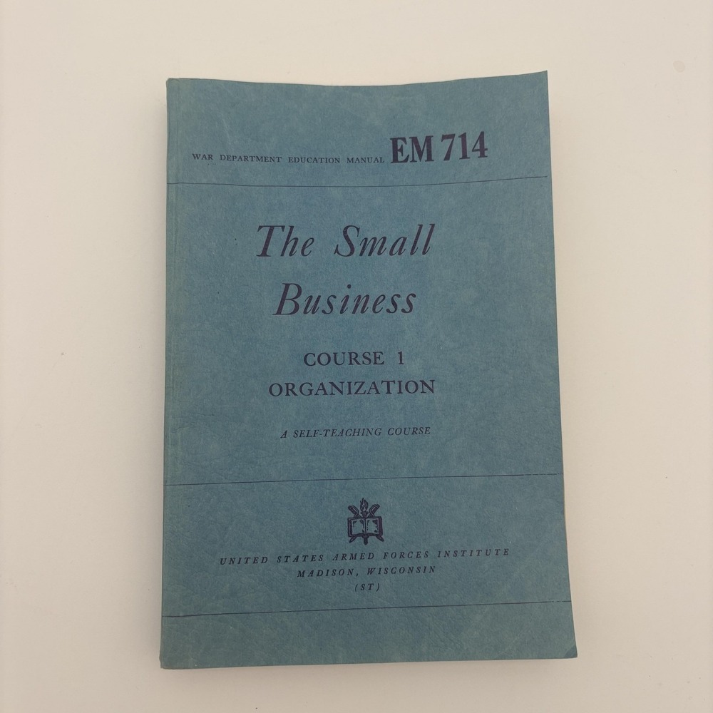 Vintage Small Business EM 714 War Dept Western Blue Softcover USA Book